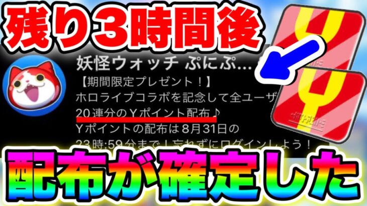 【残り3時間後】嘘無しのガチです‼︎‼︎遂に配布が確定‼︎‼︎妖怪ウォッチぷにぷに ぷにぷにワイポイント配布 ぷにぷにyポイント配布 ぷにぷにお助け ぷにぷにホロライブコラボ