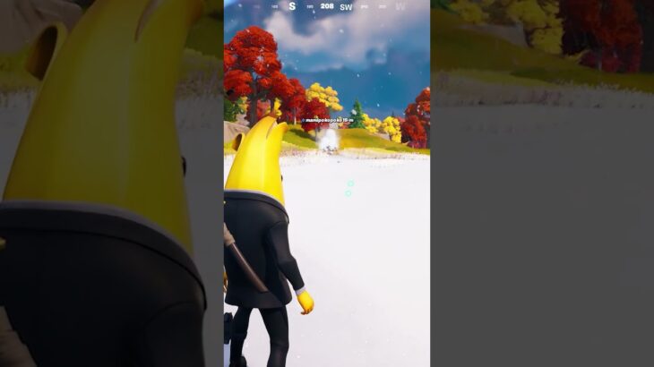 雪玉にスマッシュはどれくらい飛ぶ？【フォートナイト】#shorts #フォートナイト  #fortnite