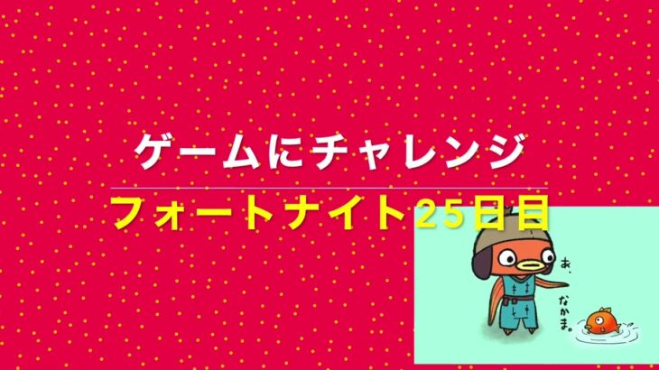 フォートナイト25日目【ゲームにチャレンジ】