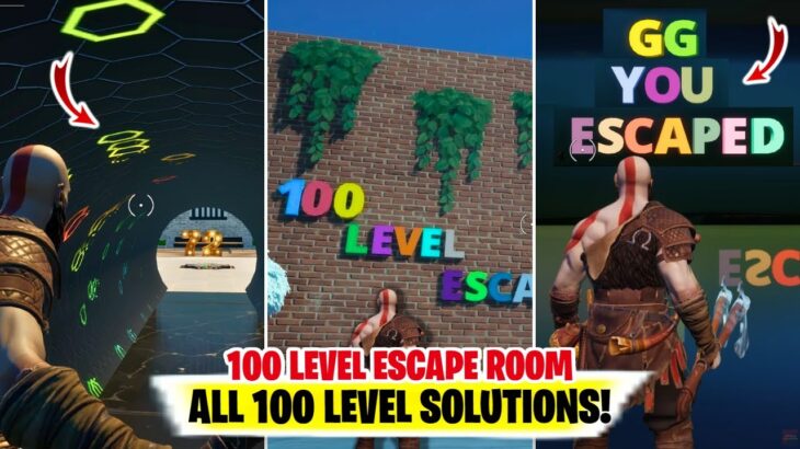 100 LEVEL ESCAPE ROOM Fortnite (All 100 Level Solutions) | Fortnite Creators 100 level escape room