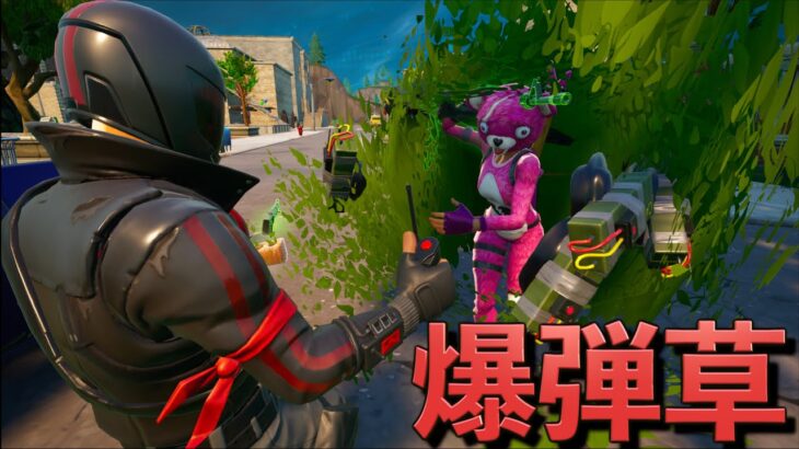 大量の爆弾が付いた草が追いかけて来たww【FORTNITE/フォートナイト】