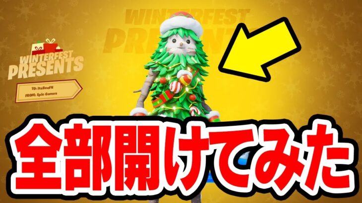 中身を全部紹介！！プレゼント14日分全て開けてみたら中身が豪華すぎた！【フォートナイト / Fortnite】【ウィンターフェスト】