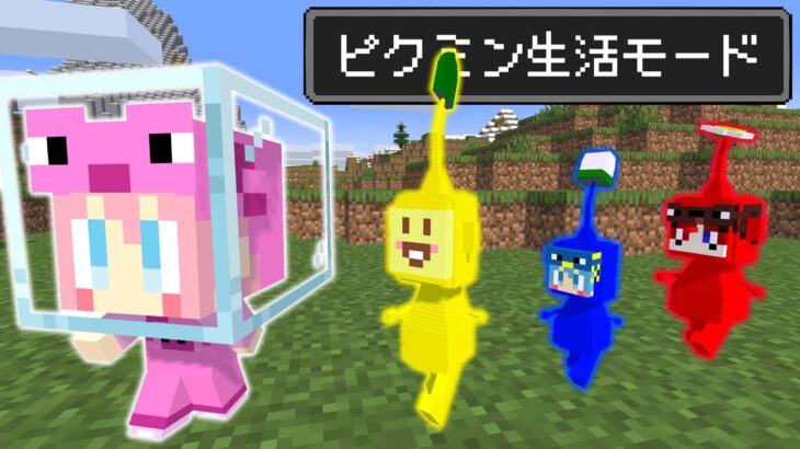 【マイクラ】みんなピクミンになった世界でエンドラ討伐チャレンジ!!【AMPTAKxCOLORS】【アンプタック】