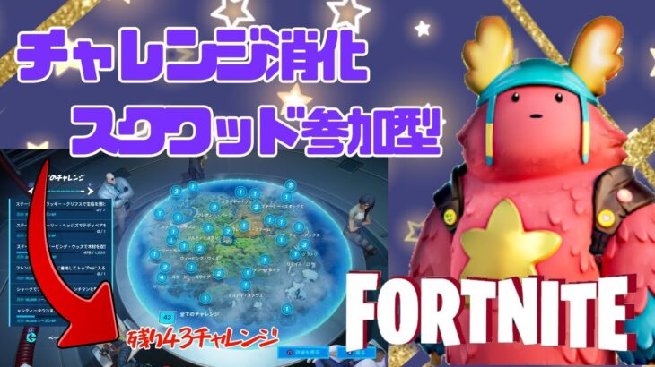 【フォートナイト】チャレンジ消化！おやつは生姜！【参加型】