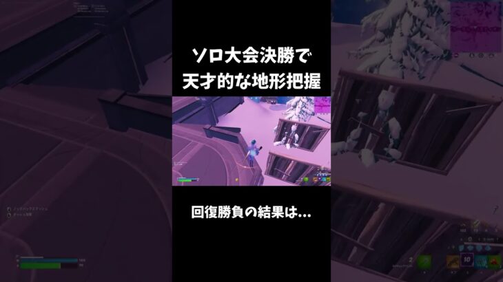 ソロ大会決勝で天才的な地形把握、回復勝負の結果は…【フォートナイト/FORTNITE】