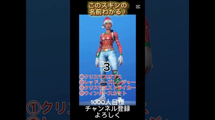 フォートナイトスキンクイズ 少し遅いクリスマス編 【FORTNITE】#フォートナイト#fortnite#shorts