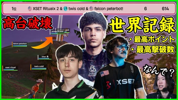 【解説不能】アメリカ決勝1回で2つの世界記録!?Peterbotトリオの試合が別ゲー過ぎて解説が意味ないです…【フォートナイト】