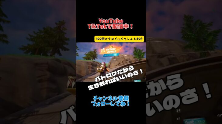 バトロワだから！生き残ればいいのさ！『100回ビクロイチャレンジ#23 』【Fortnite】
