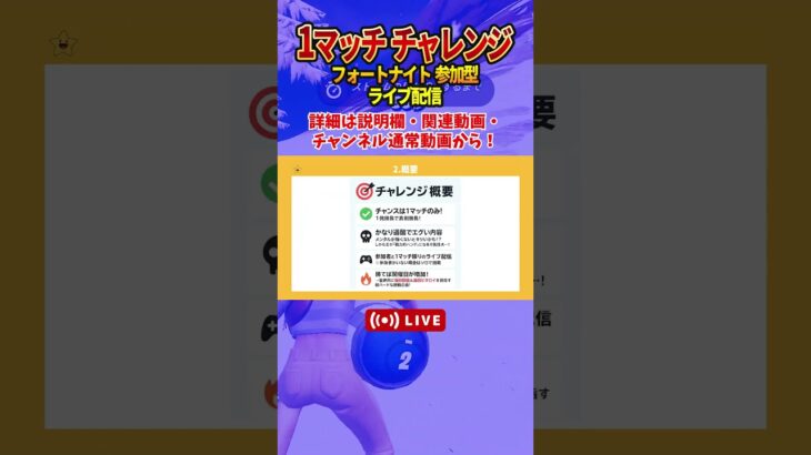 【フォートナイト】1マッチ ビクロイ チャレンジ【ライブ配信 参加型】