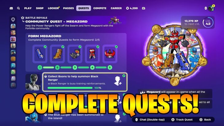 How To COMPLETE ALL COMMUNITY QUESTS MEGAZORD CHALLENGES In Fortnite! (Free Rewards Challenges)