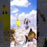 Kratos vs Peely in fortnite queen run challenge. #funny #fortnite #gta #gow