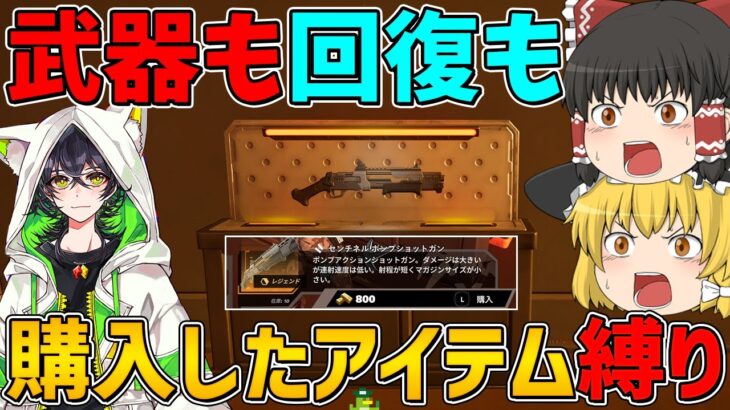 【フォートナイト】武器も回復も購入したアイテムしか使えない縛りに挑戦！ビクロイなるか！？【ゆっくり実況】