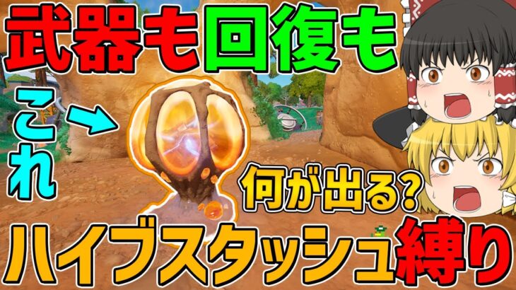 【フォートナイト】武器も回復もハイブスタッシュから手に入れたアイテムしか使えない縛りに挑戦！ビクロイなるか！？【ゆっくり実況】