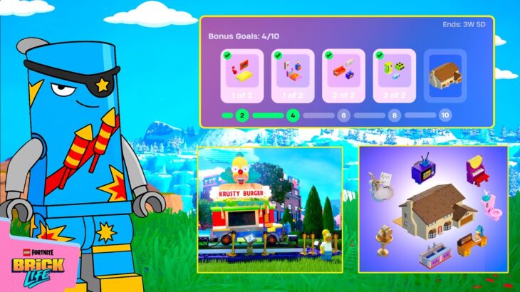 “Simpsons Bonus Goals” Walk-Through in LEGO Fortnite Brick Life Part 1